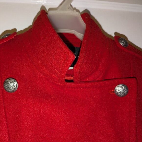 Women red coat, size 4 wool - Picture 2 of 5